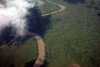 Guyane franaise - Vue d'avion - Une rivire dans la fort amazonienne