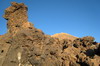 Iles Canaries - Sommet du Teide (Tenerife) - Formations basaltiques devant le sommet