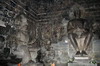 Indonésie - Temple de Borobudur (Java) - Statues du temple de Mendut