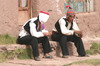 Prou - Ile de Taquile - Jeunes hommes avec le bonnet traditionnel