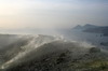 Sicile - Vulcano - Fumerolles devant les iles de Lipari et Salina